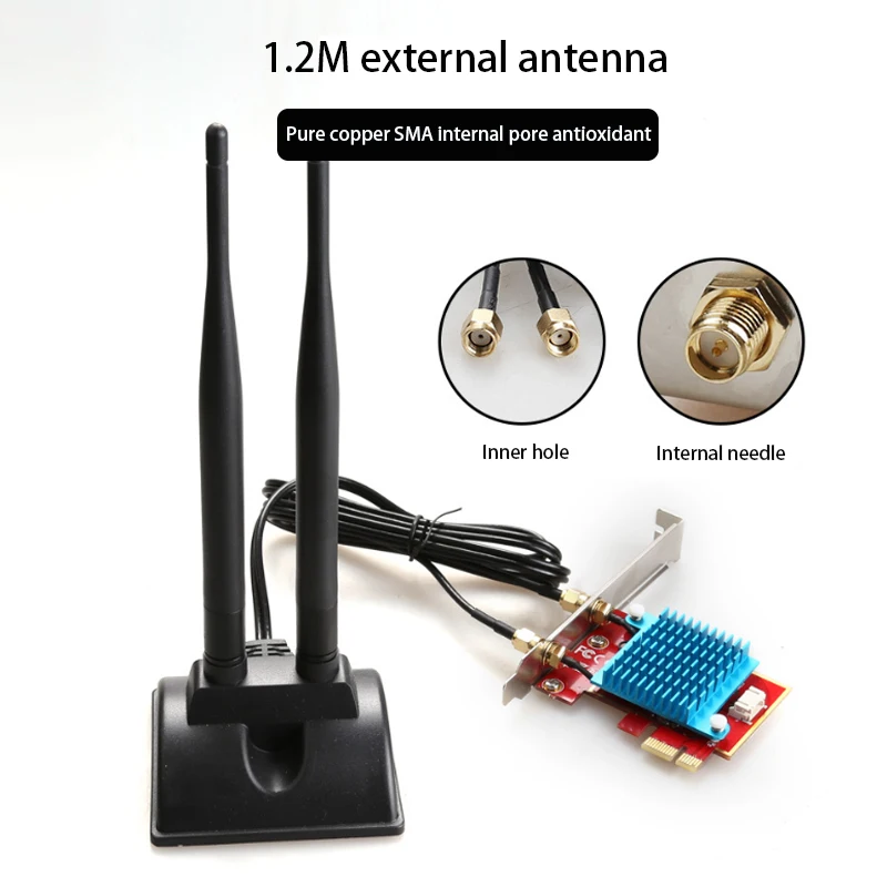 Managetic S6-Antenne externe double bande 2.4G/5G AC/Humanity, amplificateur Wifi sans fil à gain élevé 6DBi pour carte réseau sans fil