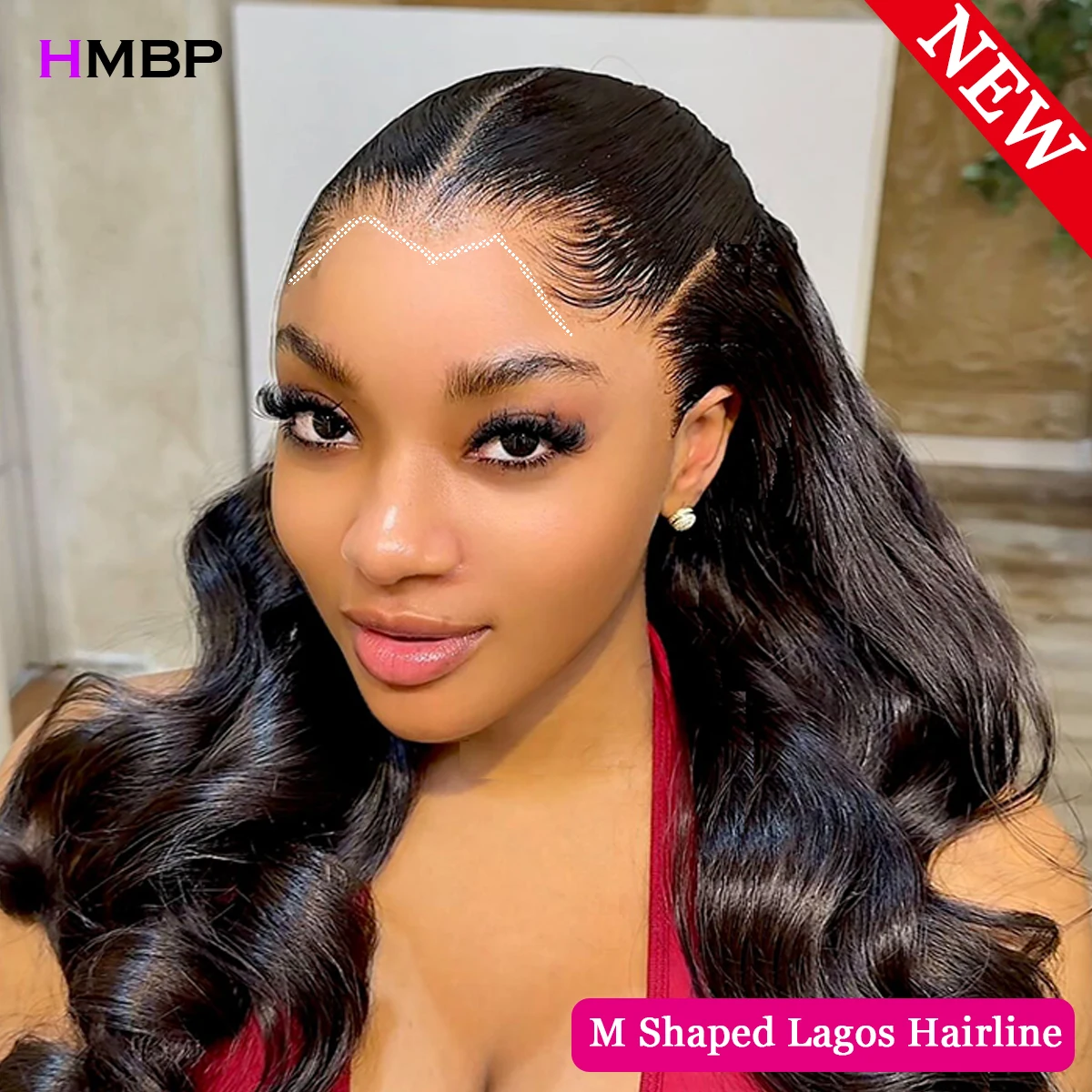 

Lagos Hairline Body Wave New Trend 360 HD Glueless Lace Front Wigs Human Hair Ready To Wear Pre Plucked M Hairline Wig 3032 Inch