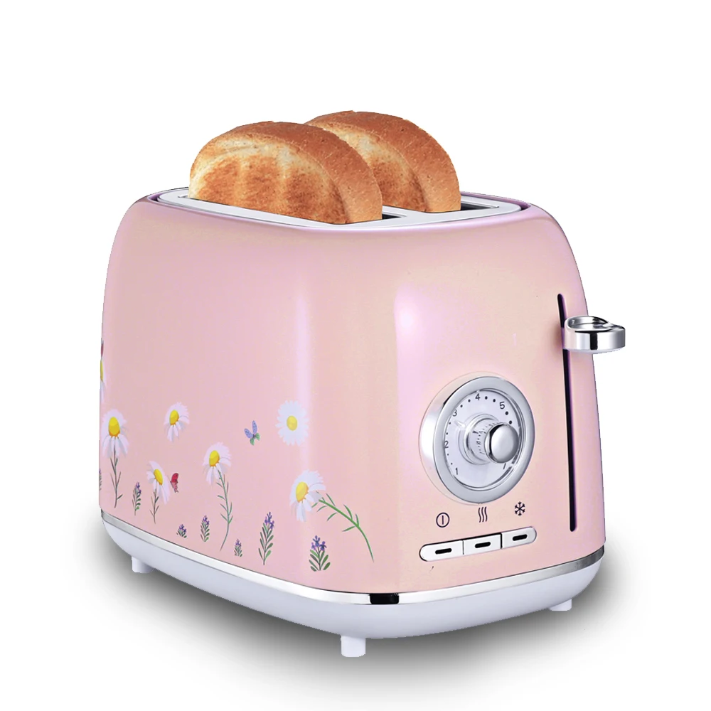 Custom Logo Toaster Electric Pink Toaster Oven Toaster Skd and Supplier