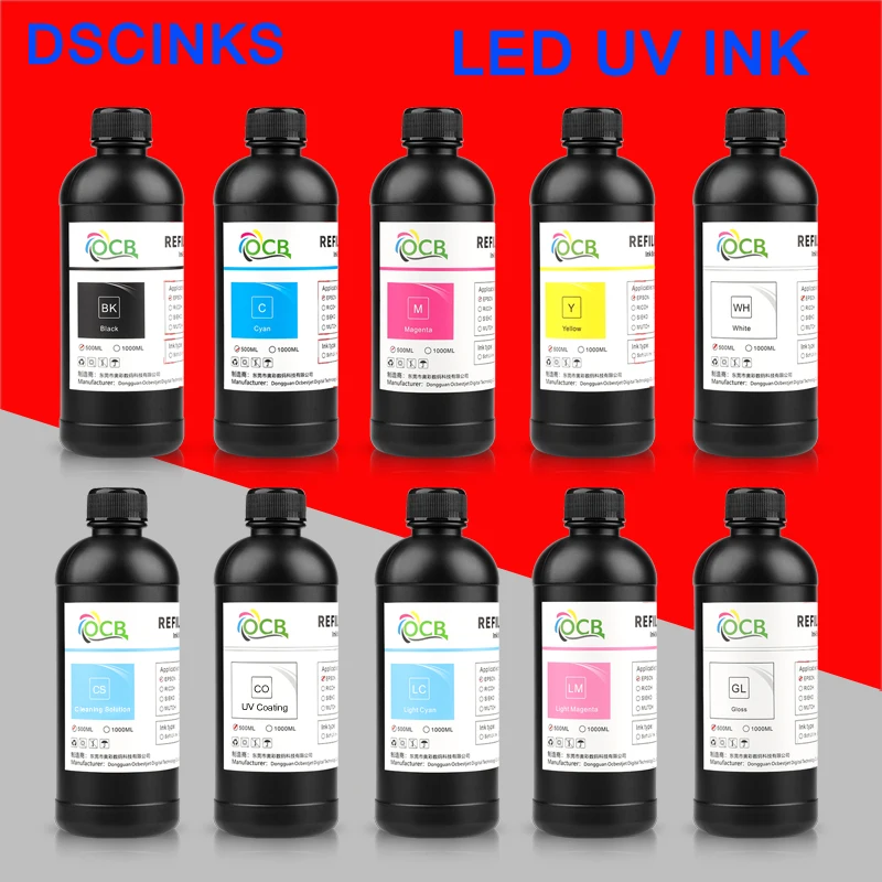 500ml LED UV Ink for Epson UV ink For Epson L800 L805 L1800 TX800 XP600 R1390 1400 4800 4880 7800 7880 XP300 R290 R330 UV DTF