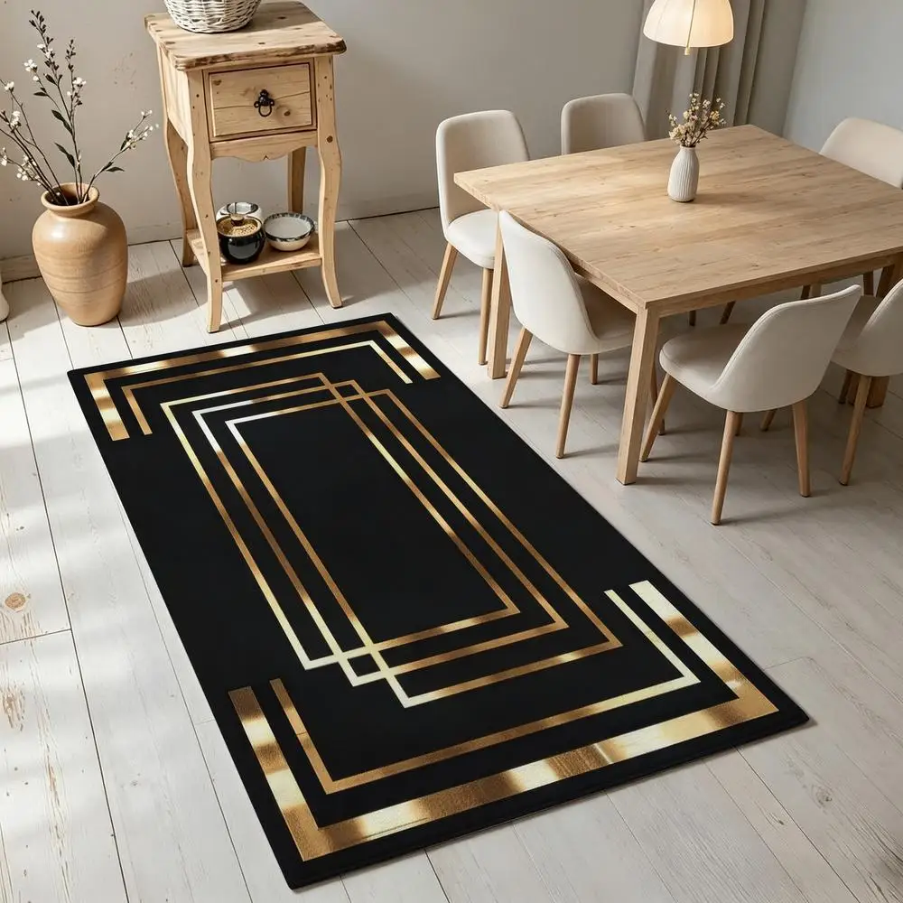 2D 1 piece soft, easy-care, machine-washable indoor rug for Art Deco Geometric, suitable for under dining table, living room, bedroom, entryway, office, rustic home decor