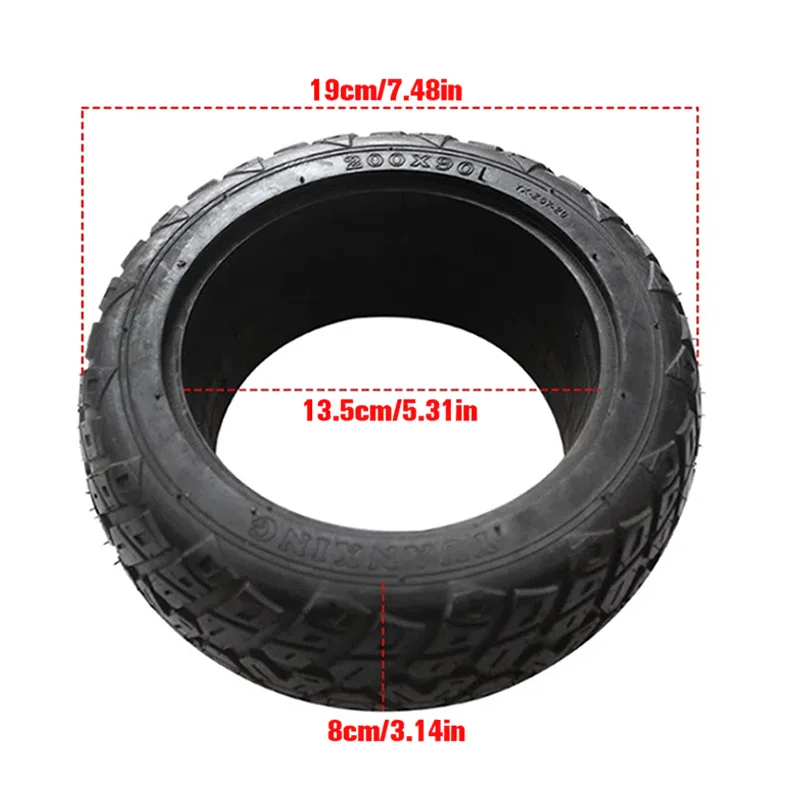 200x90 Solid Non-Pneumatic Tire for Electric Scooter Puncture-Proof Flat-Free Rubber Tyre