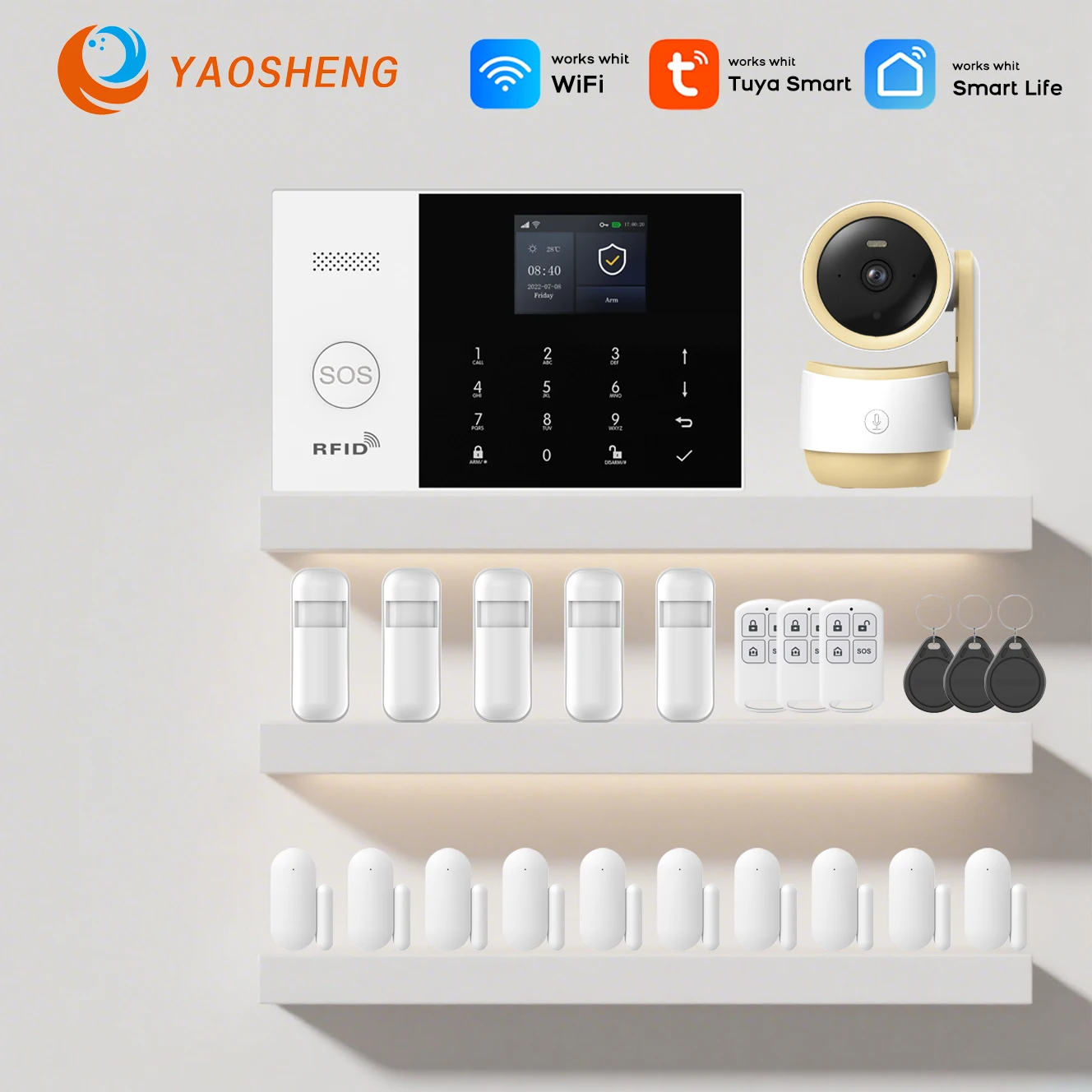 

Tuya умный дом GSM сигнализация охранная система DIY комплект с датчиками движения двери, окна, защита безопасности для дома, офиса, магазина