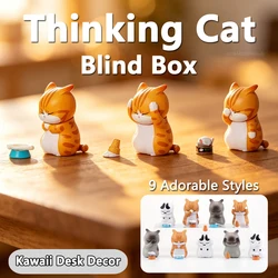 3/1Pc Mini Cat Blind Box Anger Orange Cat Cute Figures Ornaments Mystery-box Office Desktop Computer Decoration Children's Gift