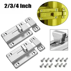 1Set 2/3/4inch Stainless Steel Door Latch Hasp Buckle Bolt Hotel Office Security Lock Wooden Gate Window Kitchen Home Anti-theft