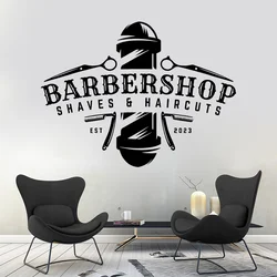 Barber Wall Stickers Barber Tools Barber Scissors Comb Barber Shop Hair Salon Salon Window Door Decorative Vinyl Decals BA26