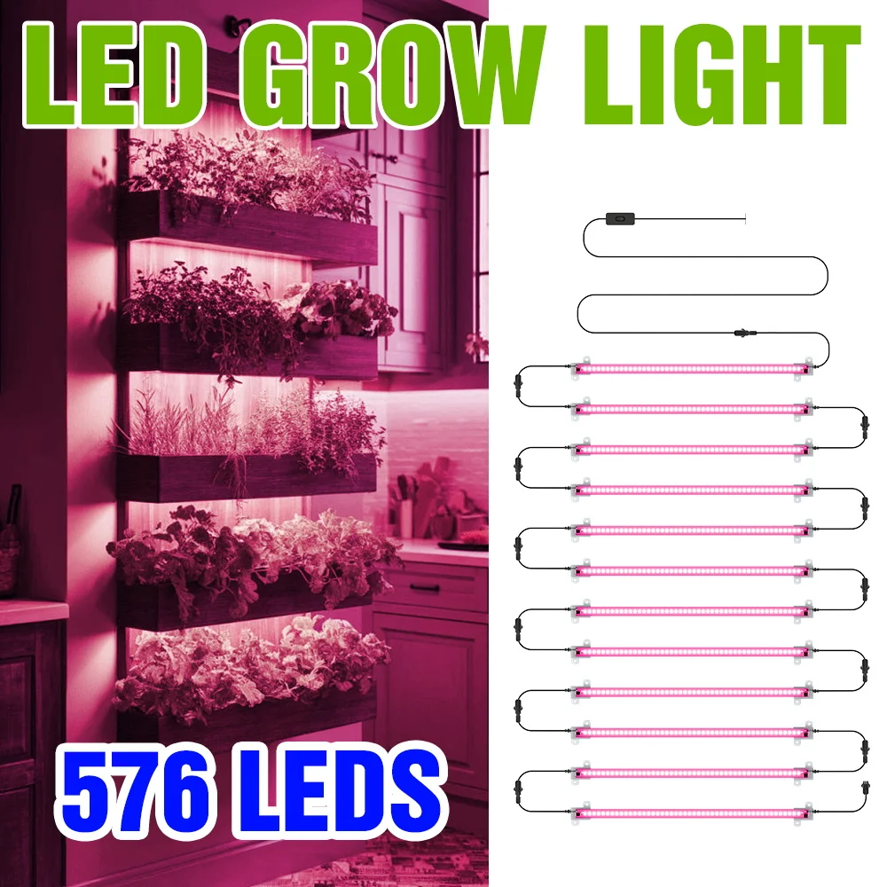 

220V Full Spectrum LED Plant Grow Light Bar Indoor Hydroponic Fill Lamps Greenhouse Tent Vegs Succulent Fruit Cultivation Lamp