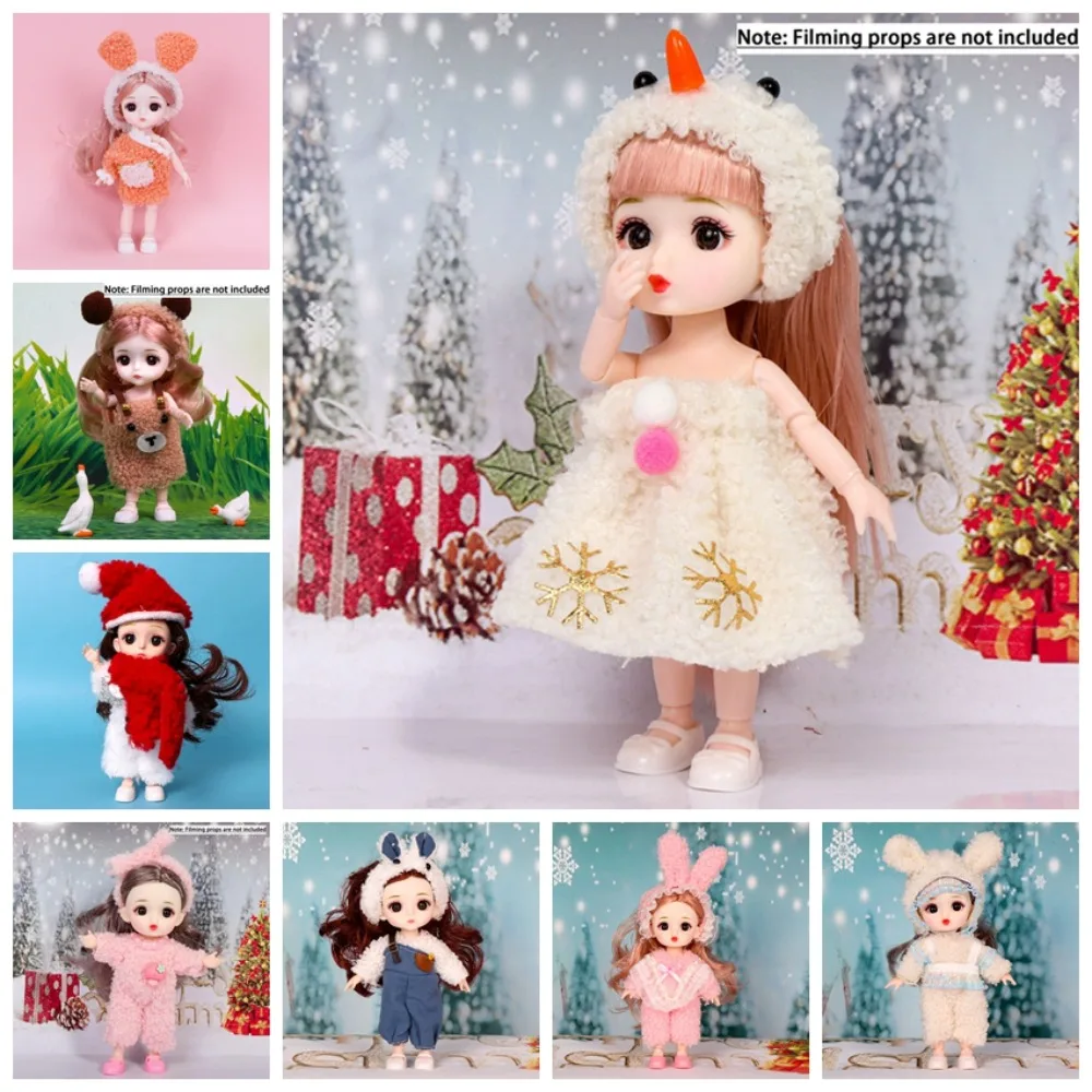 Big Eyes 16cm BJD Doll BJD Doll with Clothes and Shoe Figure Cute Face BJD Doll 13 Joints 1/12 Scale Bjd Mini 16cm Doll Girl Toy