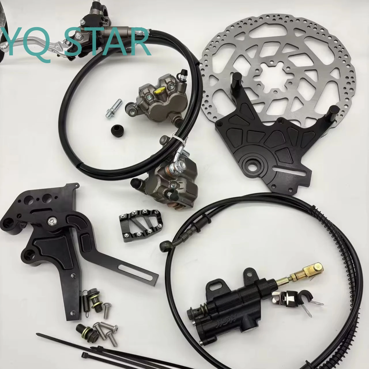 Replacement Rear Brake Assembly Dual Caliper Kit Foot Brake Kit Adapter for Surron Ultra Bee and Surron Light Bee Electric