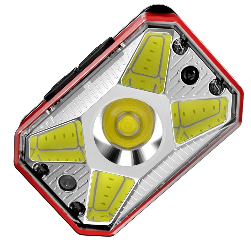 New Style LED Strong Headlight Outdoor COB Lighting USB Charging Mini Night Running Sensor Red Light Warning Headlight