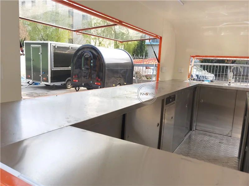 الصين الآيس كريم كشك عربة الشارع الوجبات السريعة المطاعم مقطورة المحمول هوت دوج البيتزا بيع شاحنة فان