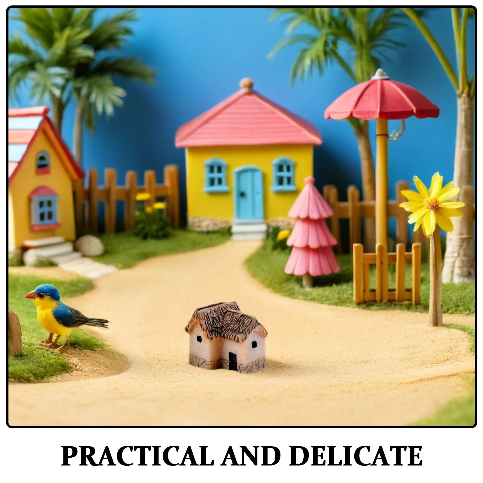 20Pcs Resin Mini Village House Rustic Cottage Design for Moss Landscaping Fairy Garden DIY Miniature Landscape Decor Craft