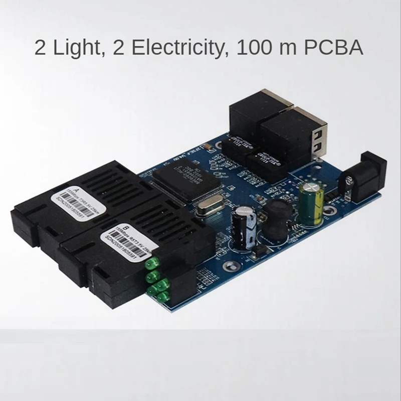 Interruptor Ethernet de fibra óptica, convertidor de medios, RJ45, UTP 2 SC, 2SC, 2RJ45, 10/100M, 1 piezas