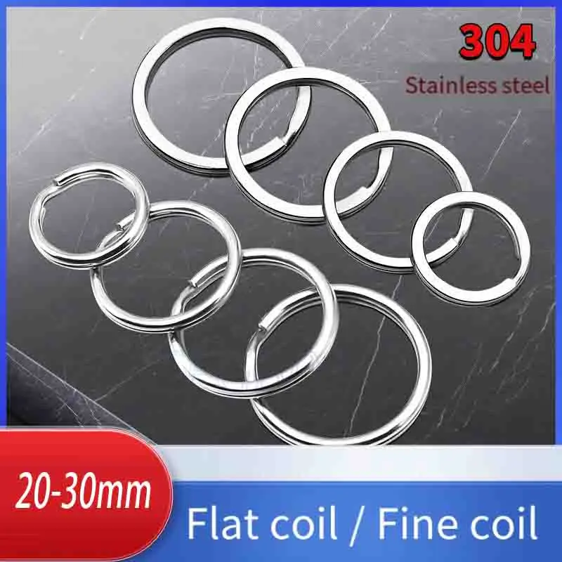Stainless Steel Split Key Rings Flat Round Circles DIY Craft Findings Keychain Buckle Heavy Duty Corrosion Resistant Metal Rings