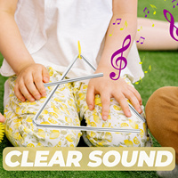 3 Sets Triangle Bell Iron Teaching Aids Hand Percussion Instruments Child Musical