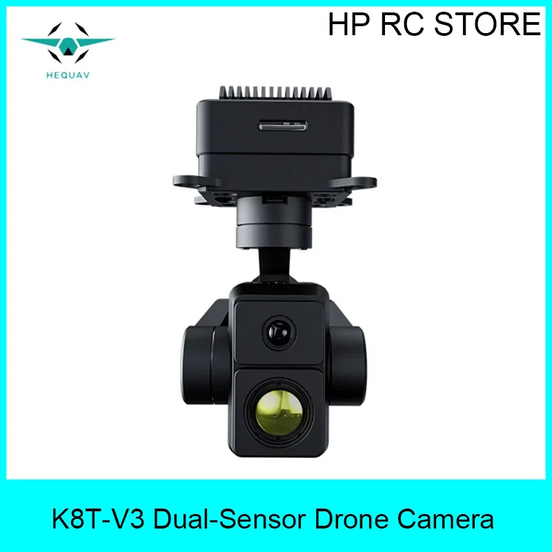 HEQUAV K8T-V3 Dual-Sensor Drone Camera 147g Lightweight 3-Axis Thermal Imaging Gimbal 640x512 48MP 4K Video