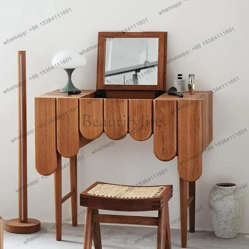 Medieval style dresser Myanmar teak piano dresser household storage dresser master bedroom storage cabinet integrated table