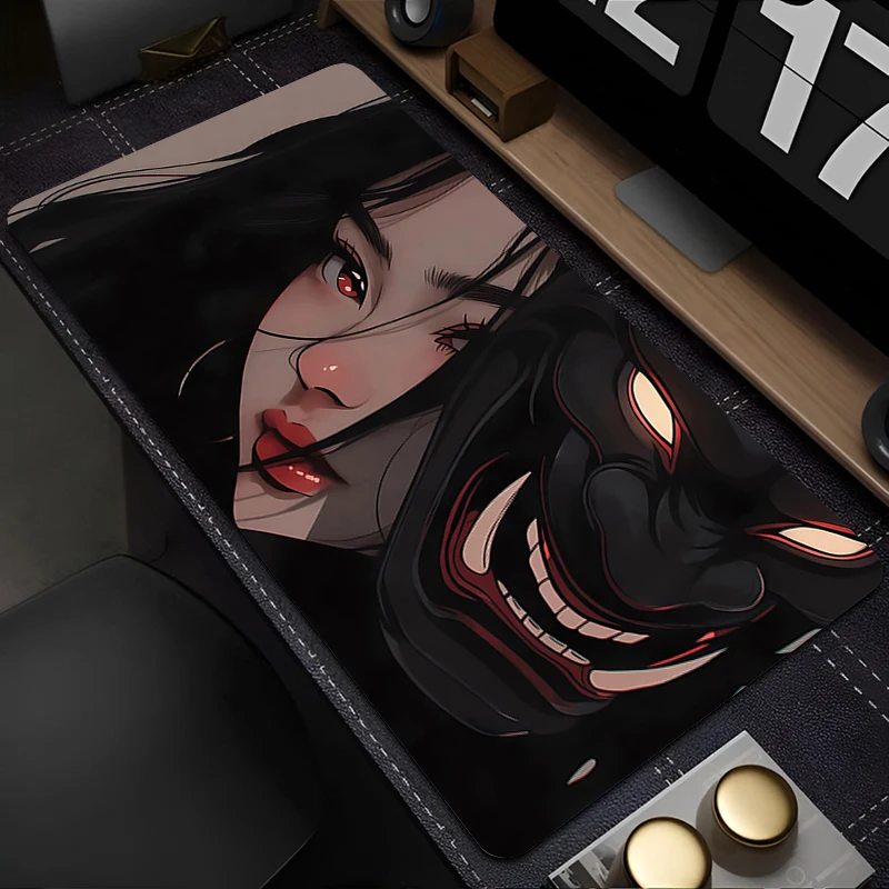 

Gaming Accessories Mouse Pad Gamer Cabinet Mousepad Anime Support Laptop Devil Oni Mask Keyboard Pad Office Accessory Desk Mat