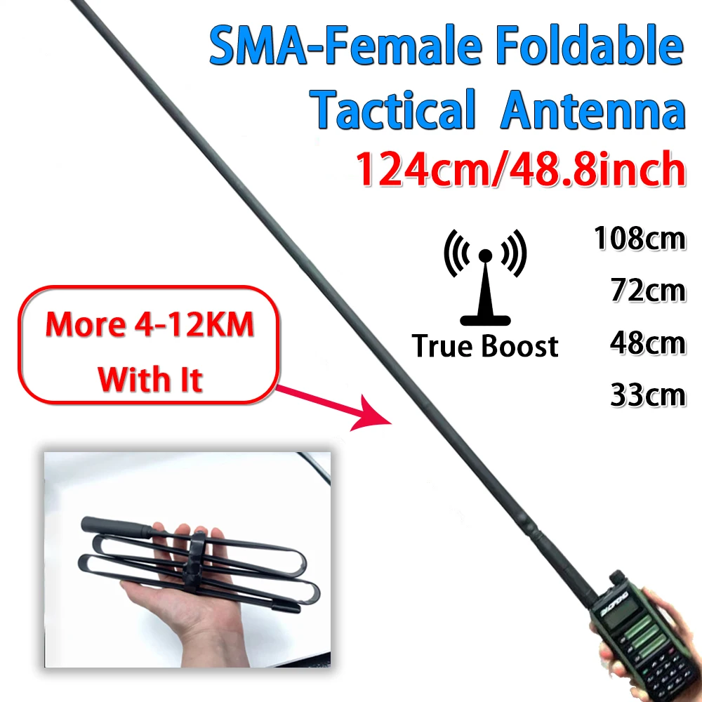 

2023 New Tactical SMA-F Foldable Antenna VHF UHF Walkie Talkie Baofeng UV-5R 10R 16 PRO antenna BF-888S For CS Hunting Fighting