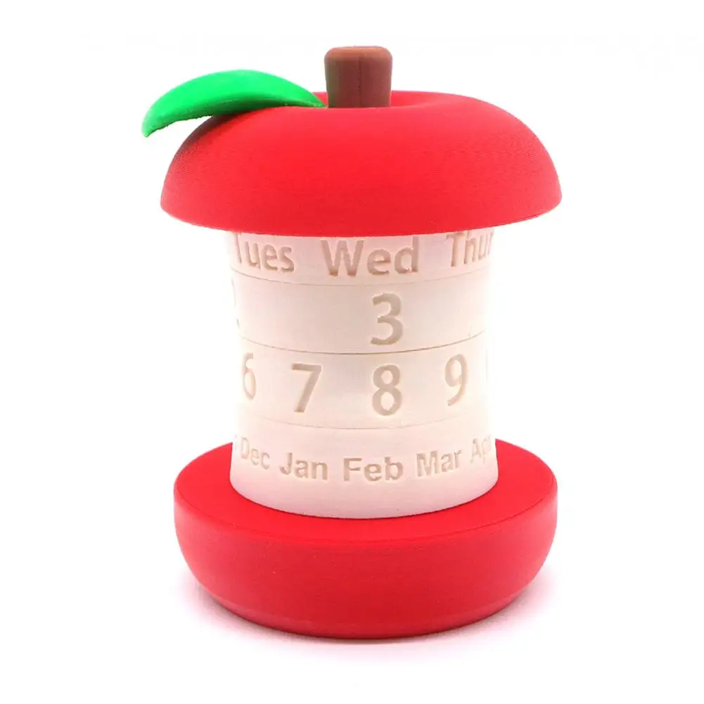 

Apple Rotating Perpetual Calendar Desktop Decor Creative Design Office Desk Organizer Christmas Gift Idea