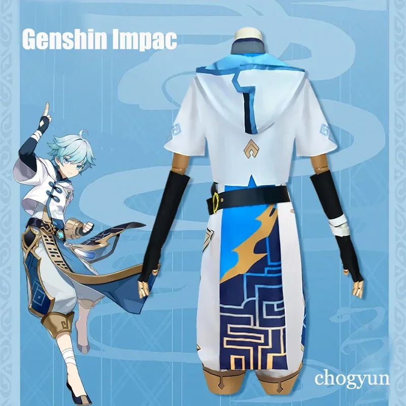 Disfraz de Genshin impact para hombre, cosplay de anime, juego de Chongyun