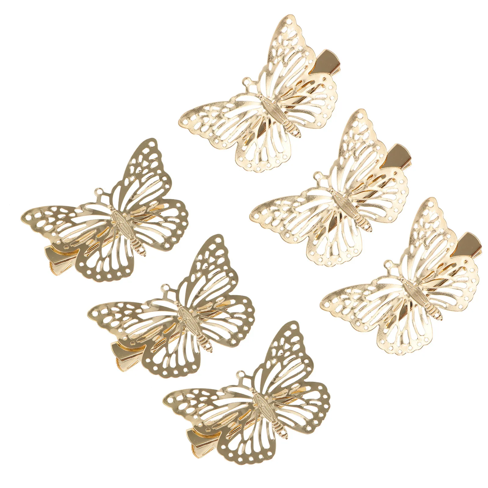 

12Pcs Golden Metal Butterflies Hairpins Hollow Elegant Chic Hair Clips Suitable for All Hairstyles Spotlight Accessory