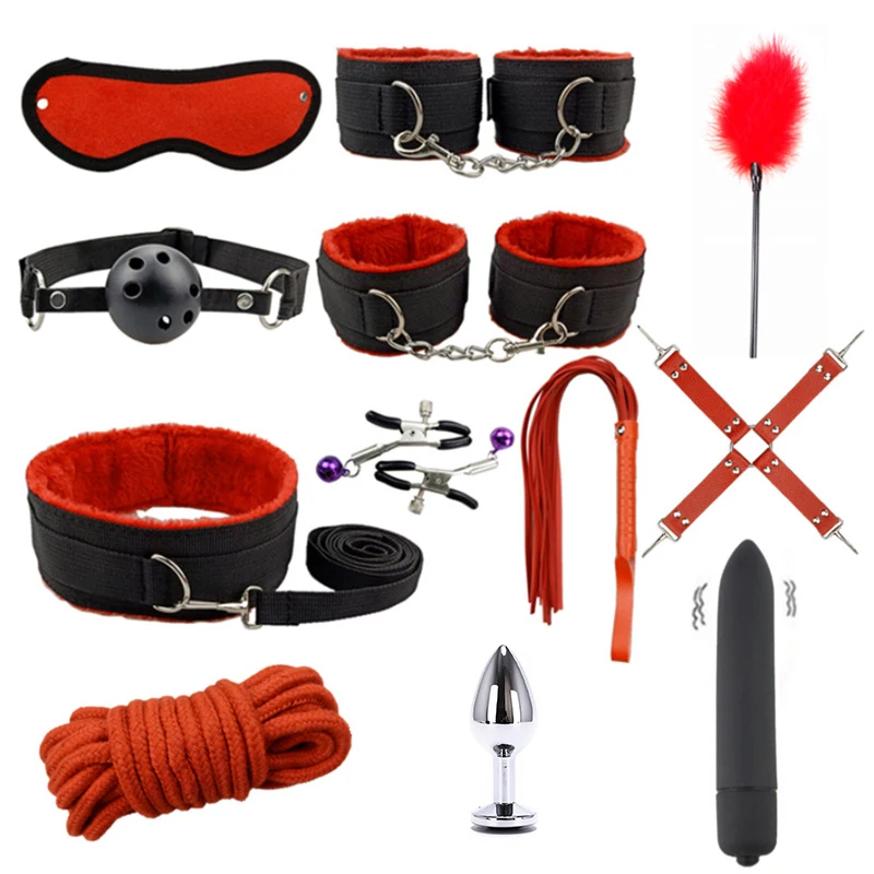 Adult SM Sex Products Women Sex Toys Bdsm Kits Bondage gear Collar Butt Plug Whip Erotic Adult Games Handcuffs for Adults Toys