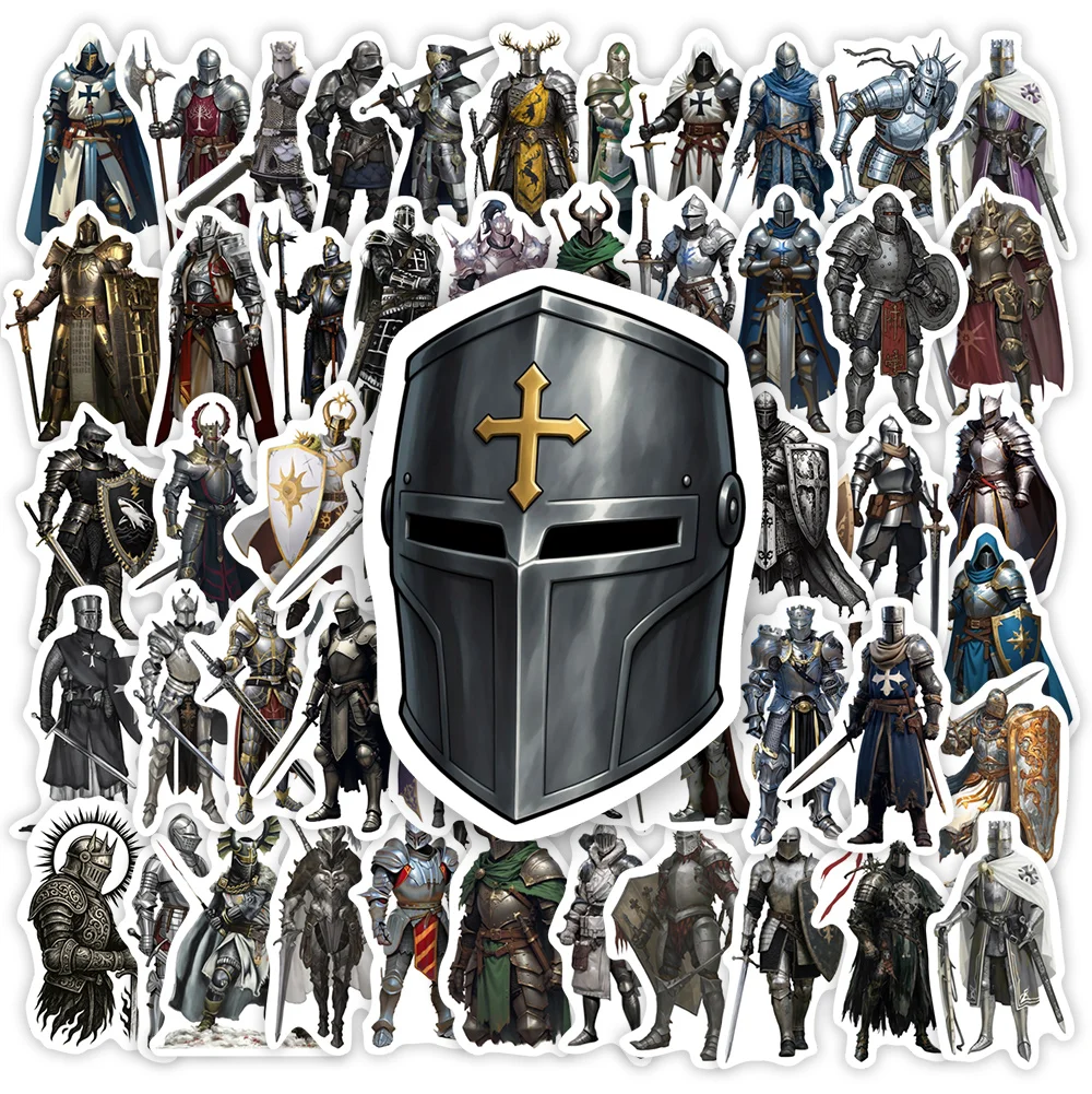 Fantasy-Rüstungs-Krieger-Aufkleber DIY Wasserfeste Vinyl-Sticker für Scrapbook, Tagebuch, Junk Journals, Laptop, Handy, Gepäck, Flaschen-Dekoration