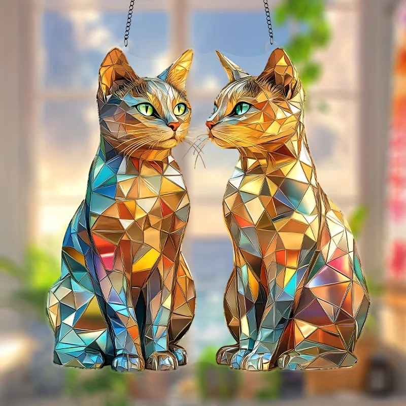 

Valentine's Day a pair of cats and animals series material doors and windows porch wall hanging decorations