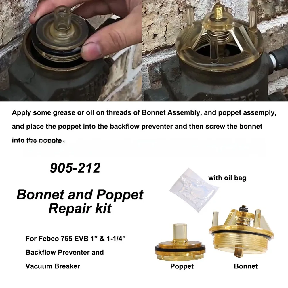 

905212 Ремкомплект крышки клапана и диафрагмы с комплектом обратного клапана 905052 для вакуумного выключателя Febco 1 дюйм и 1 4 дюйма, модель 765