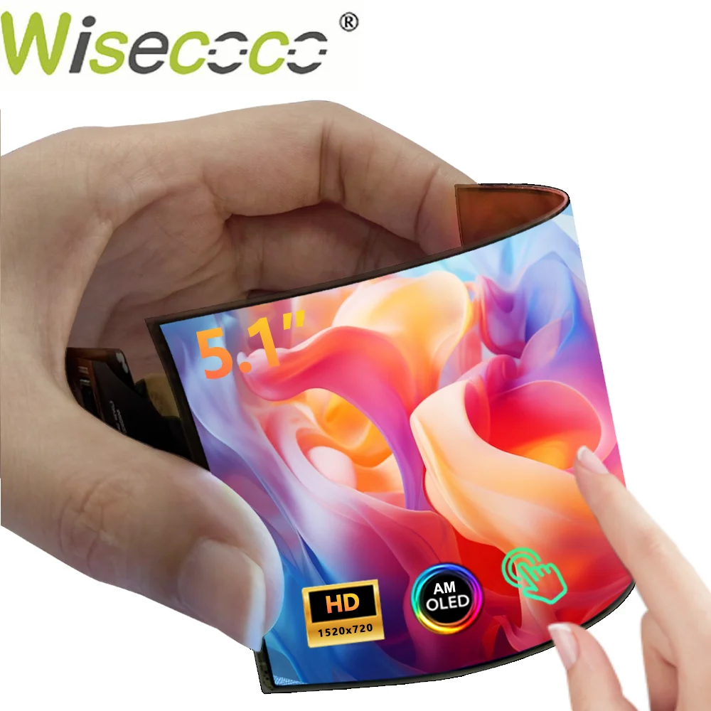 Wisecoco 5.1 Inch Flexible AMOLED Touch Display 720x1520 Oncell Capacitive MIPI Screen for Raspberry Pi Smart Devices DIY