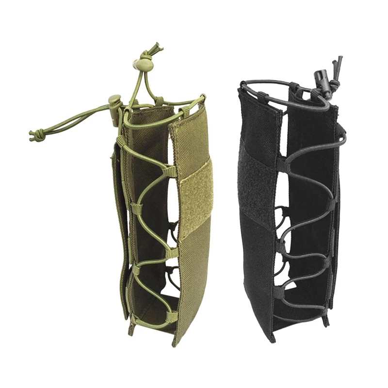 2 Pcs Tactics Bottle Holder Drinking Bottle Pouch Nylon Molle Water Bottle Holder Durable For Cycling Running Outdoor Sports - G