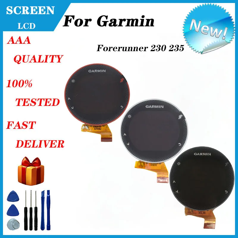 Tela LCD para Garmin Forerunner, Substituição do GPS Watch Display, Peças de reparo, 230 235