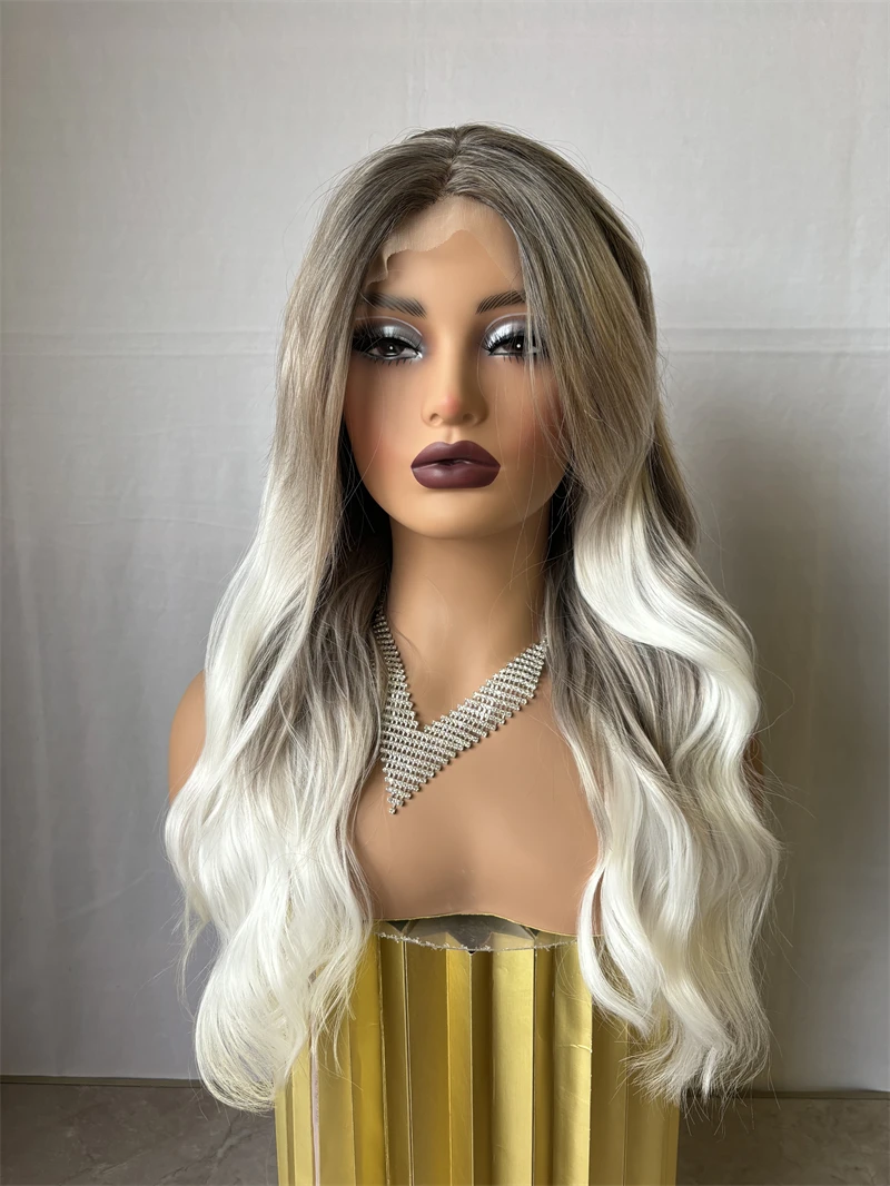 Blonde 200 Density Lace Wig Soft Loose Wave Natural Ombre Blond Women Wigs 13x4 Lace Frontal Wigs Synthetic realistic wigs Sale