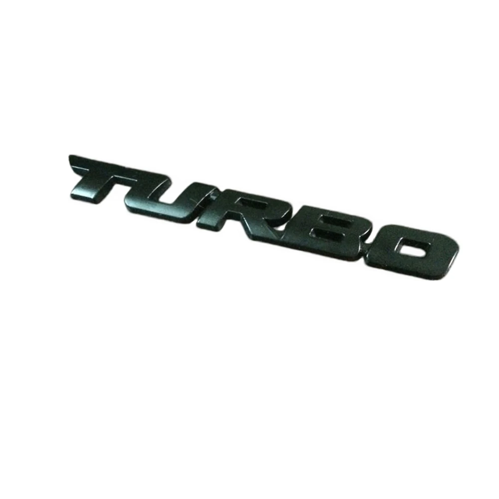Red Turbo Emblem Accessories Car Fender Decal Zinc Alloy Construction Metal Plating Finish Three-dimensional Labeling