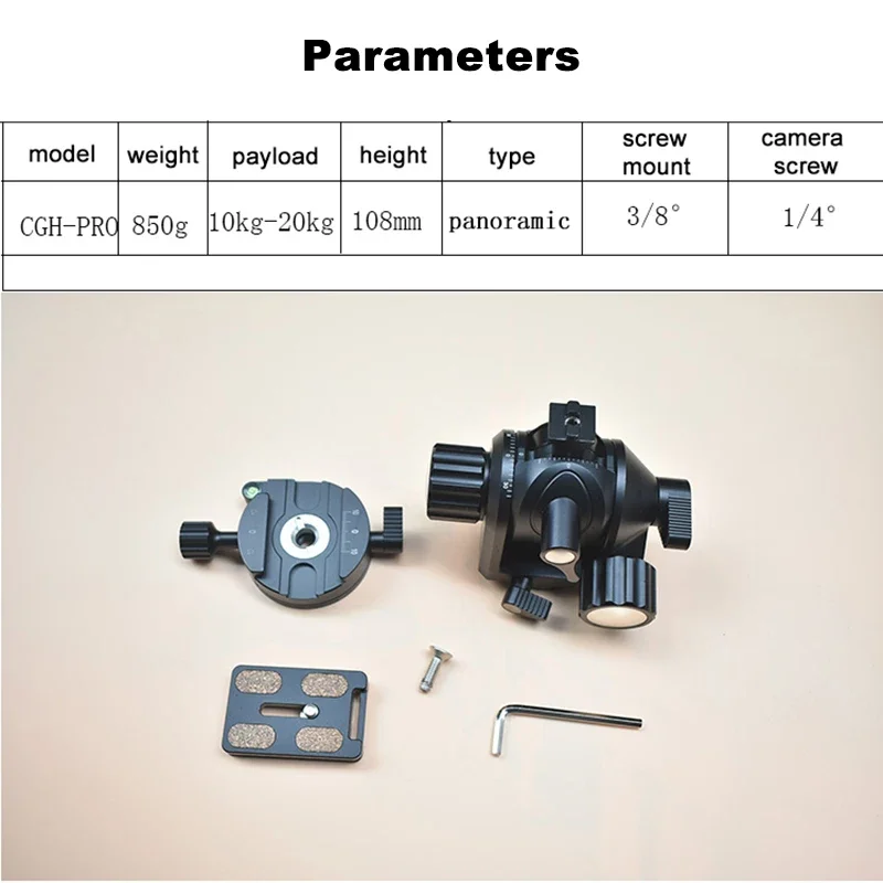 Gear Statiefkop Panning Klem Statief Timelapse Panoramische Balhoofd 1/4 ''3/8'' Schroef Voor DSLR Camera statief