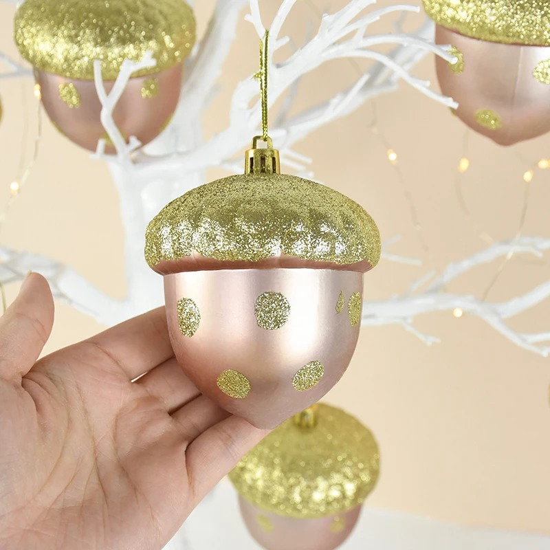 

Christmas Painted Pine Balls Fake Plant Plastic Pine Cones Christmas Tree Decoration Xmas Tree Hanging Pendant 2024 Navidad Gift