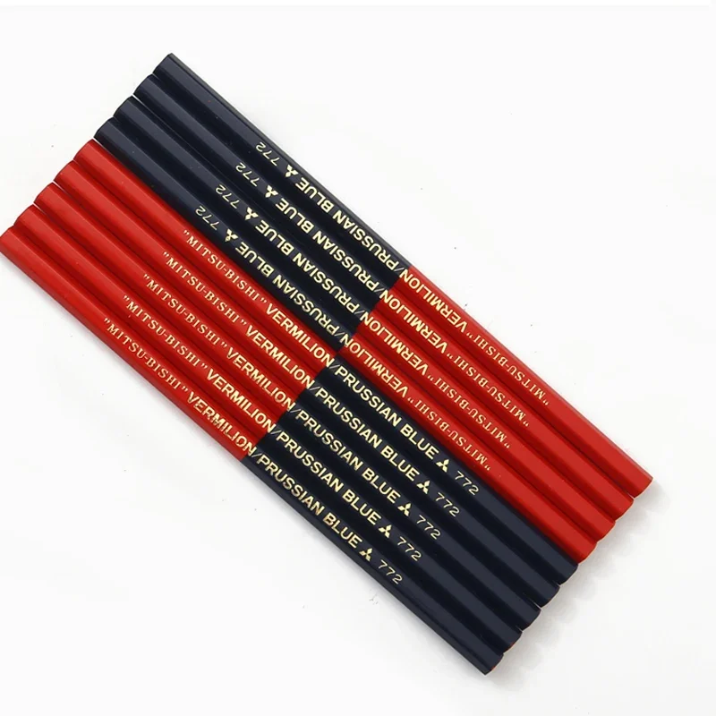 Japan UNI Wood Pencil 772 Red / Blue Double-Ended Marker Erasable Waterproof Office Art Stationery Cute Pencils School Supplies