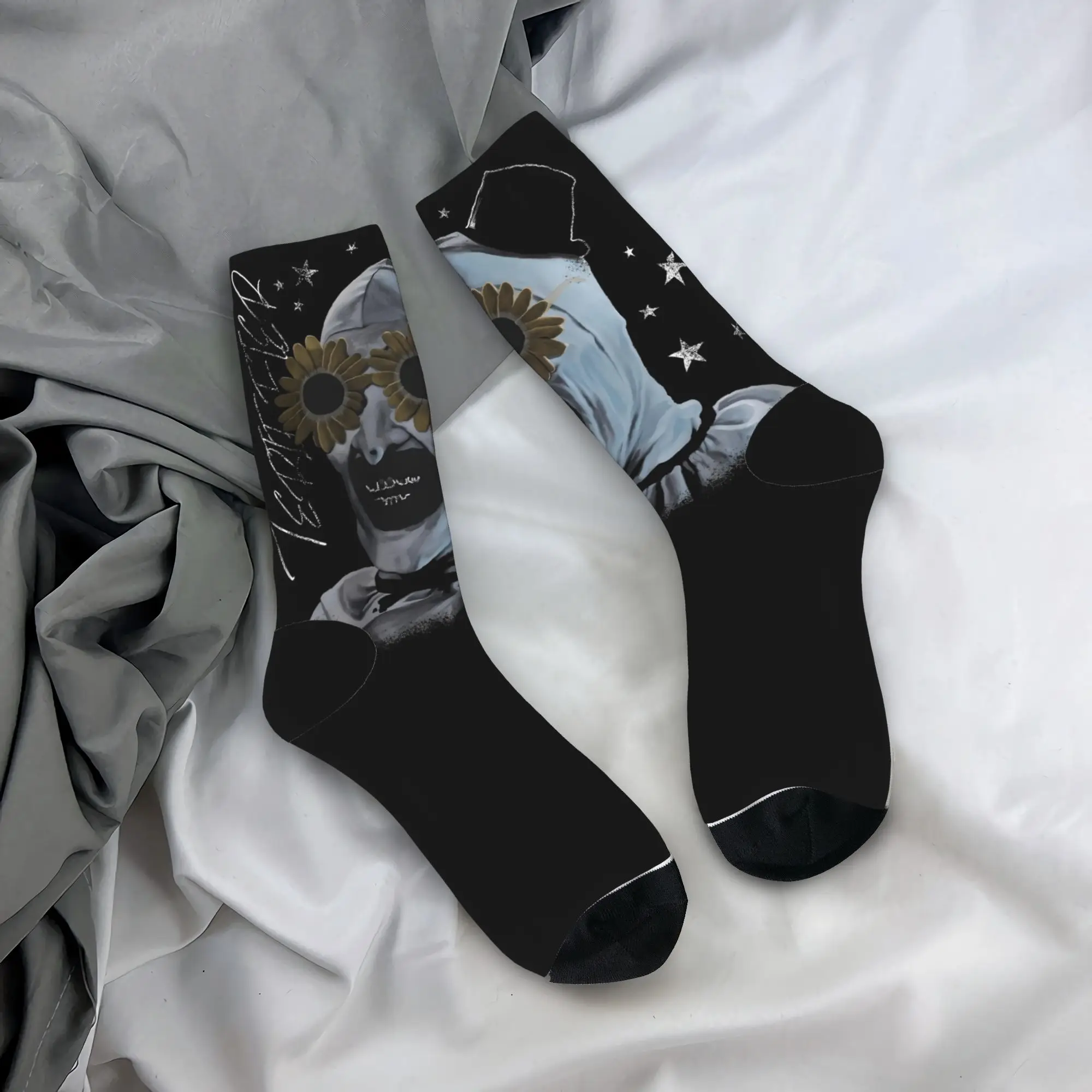 Fashion Male Men Socks Harajuku Terrifier Scary Movie Sock Polyester  Skateboard Women Stockings Spring Summer Autumn Winter