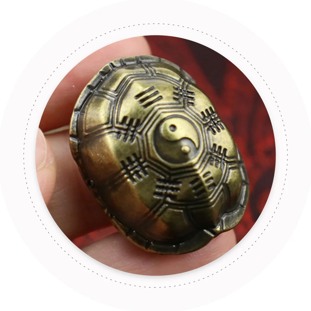 1 مجموعة سان كاي الحرف اليدوية الرجعية السلاحف قذيفة النحاس تمثال خمر مكتب زخرفة المنزل مكتب غرفة المعيشة الديكور العرافة عملة #4