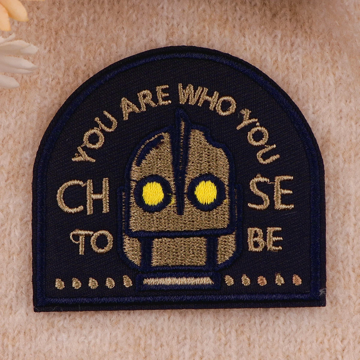 Cartoon Robot Embroidered Patches For Clothes YOU ARE WHO YOU Iron On Patches Backpack Jacket Badges DIY Accessories