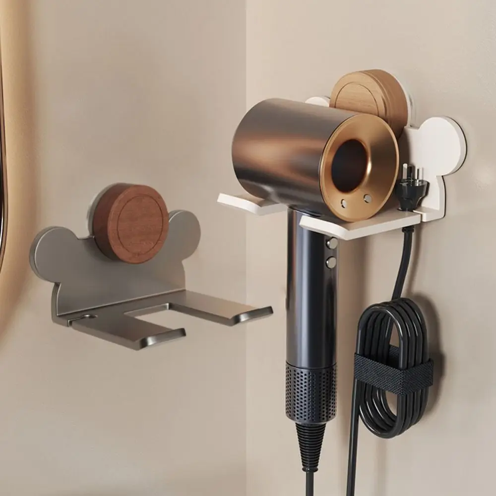

Durable Punch Free Suction Cup Hair Dryer Holder Wall Mounted Space Saving Hair Dryer Rack Reusable Bathroom Shelf for Home
