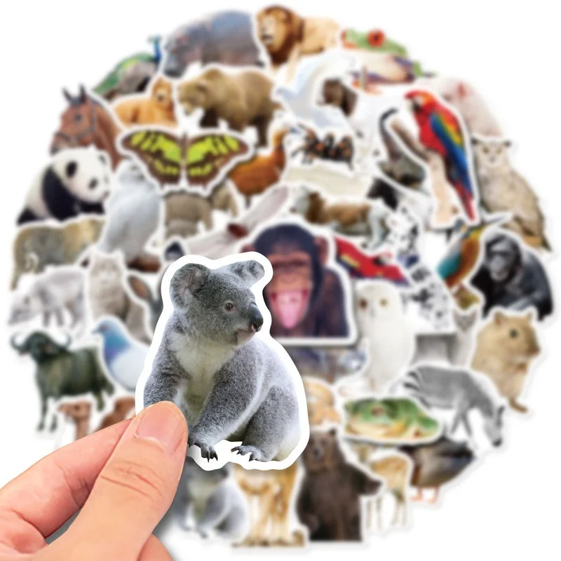 10/25/50pcs Zoo Jungle Wild Animal Stickers for Teaching Wall Decal Bedroom Classroom Wall Decor phone travel luggage helmet