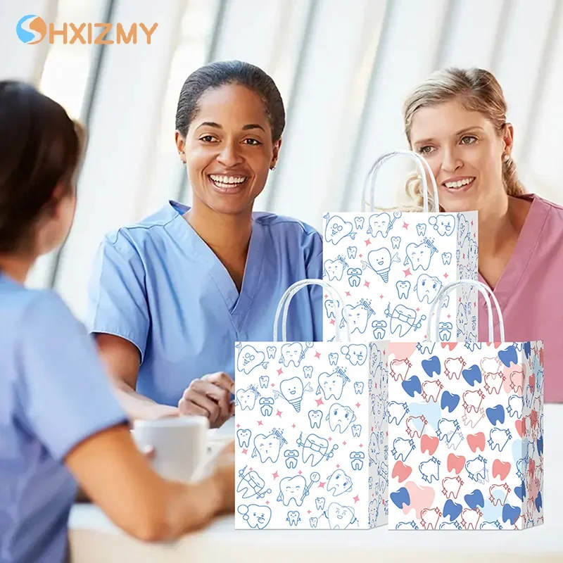 

5/10 шт., подарочные пакеты с мультяшным рисунком зубов, стоматологические товары, стоматологические сумки-тоут для стоматологических пациентов, гигиенистов, стоматологов, ухода за пациентами