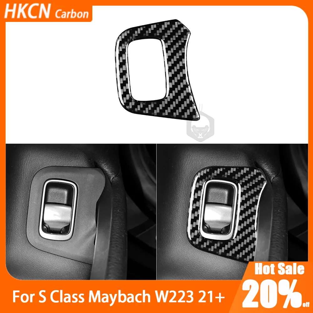 For Maybach S Class W223 21+ Carbon Fiber Car Accessories Tail Trunk Switch Button Panel Interior Cover Trim Modified Sticker