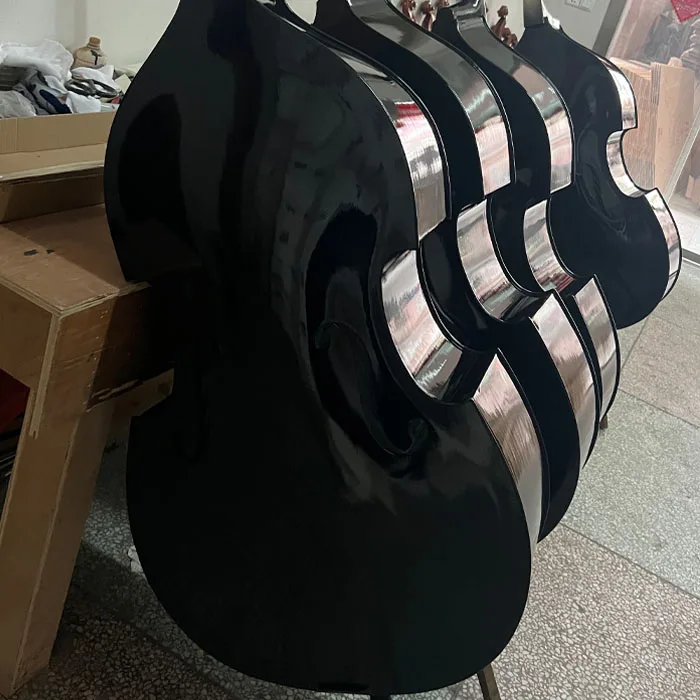 3/4 Size Plywood Upright Double Bass Contra Bass String Musical Instrument for Student Beginners Daily Practice