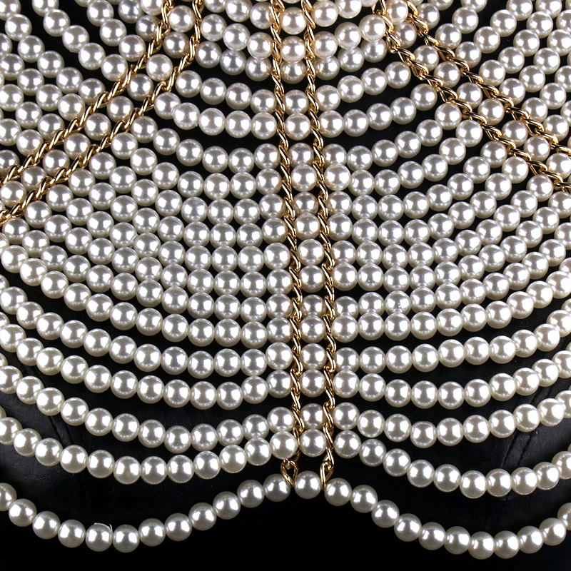 New arrival, hot selling, popular pearl handmade shoulder chain, popular necklace in Europe and America, strong chain, multi-lay