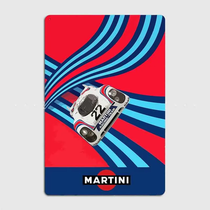 Martini racing 22Numbe 917 1971 Classic Sports Car Posters Metal Poster Club Custom Tin Sign Indoor Home Wall Decor Room Decor