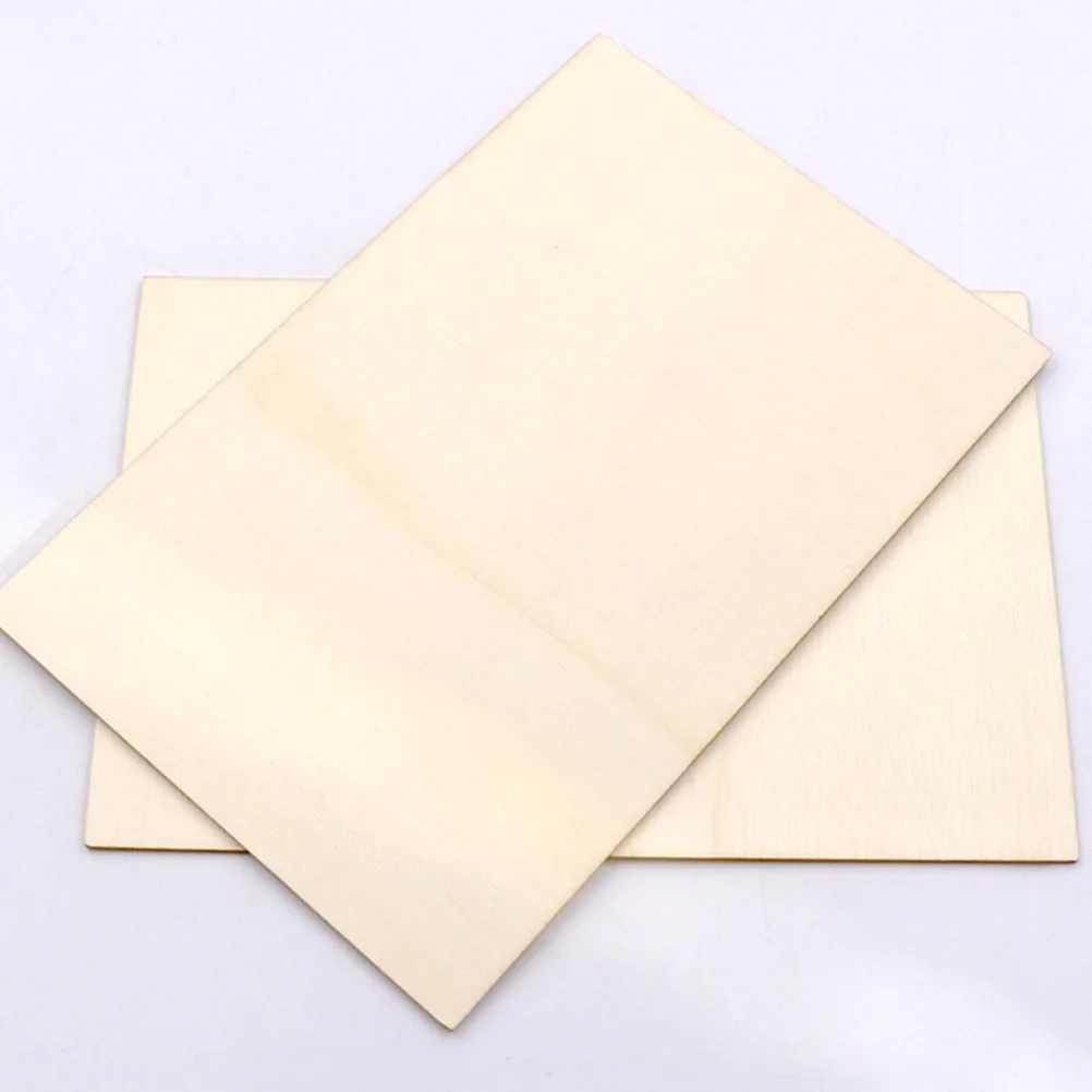 

6pcs Wooden Slices Thin Plate Unfinished Wood Chips Rectangle Plain Craft DIY Decor Blank Panels Lightweight Natural Wood Sign