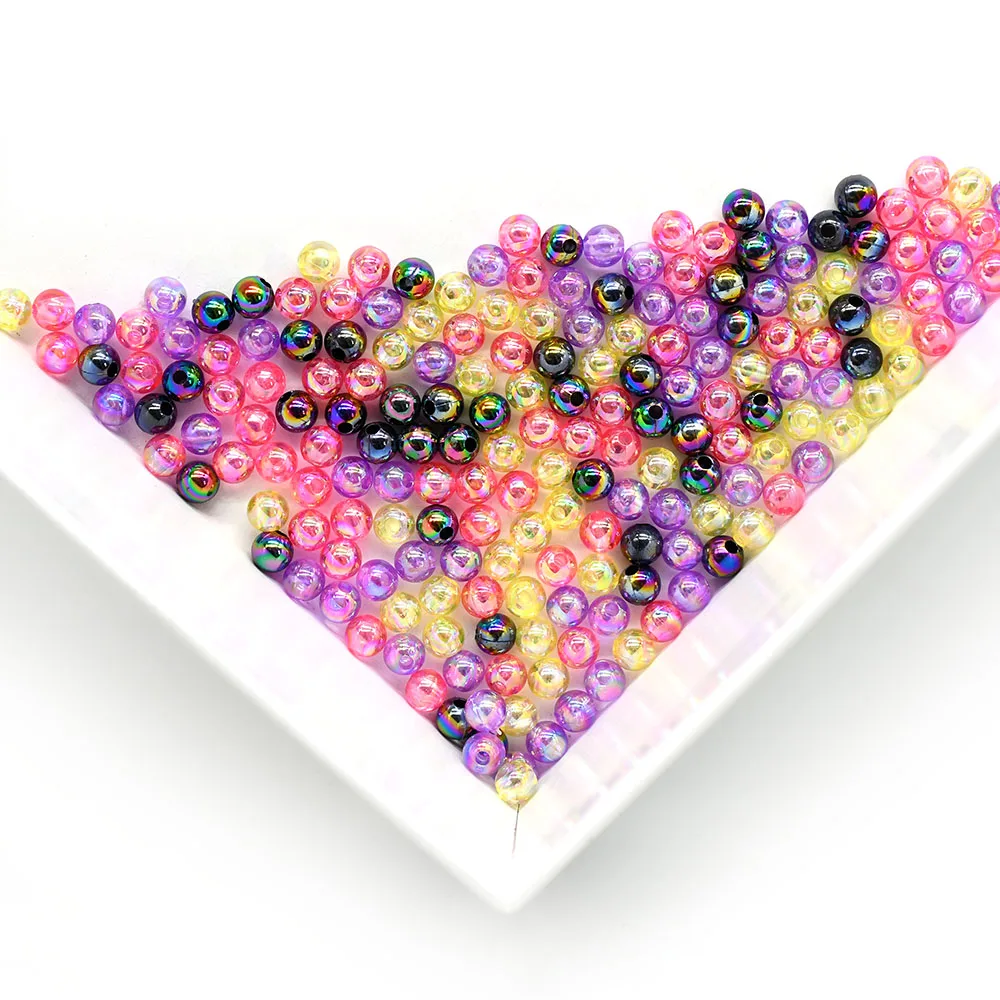 MNFT-Unifishing Fly amarrando contas, rosa, roxo, amarelo, cores do arco-íris, 6mm, 200pcs